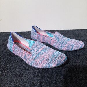 Rothy's Orange & Teal Knit Slip-On Flats